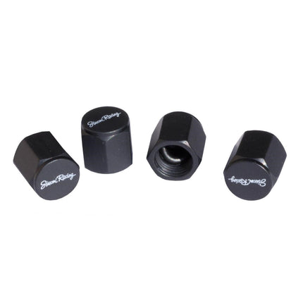 Simoni Racing ventieldoppen Arcade Aluminium Zwart 4 stuks