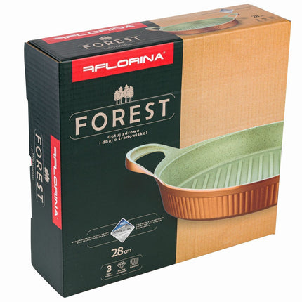 Florina Forest grillpan rond gegoten aluminium 28cm koper / groen