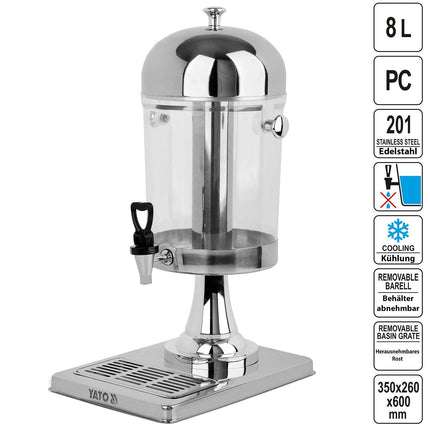 YATO professionele sapdispenser 8 liter met koelunit RVS