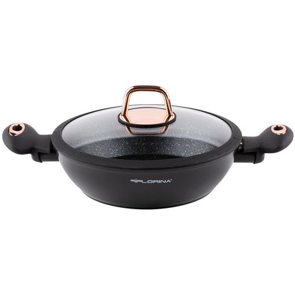 Florina Rosé Limited Edition kookpan / braadpan met deksel 2,5L 24cm zwart / rosé goud