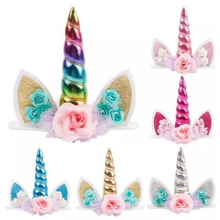 Unicorn cake topper eenhoorn taart versiering cake decoration goud