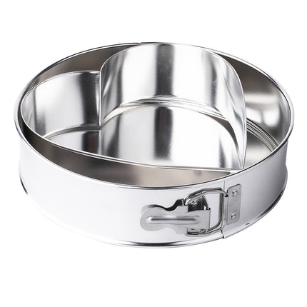 Tortownica ronde springvorm met hartvormige bakinleg Ø 24 cm zilver