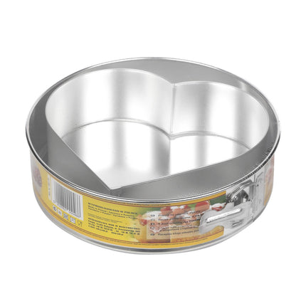 Tortownica ronde springvorm met hartvormige bakinleg Ø 24 cm zilver