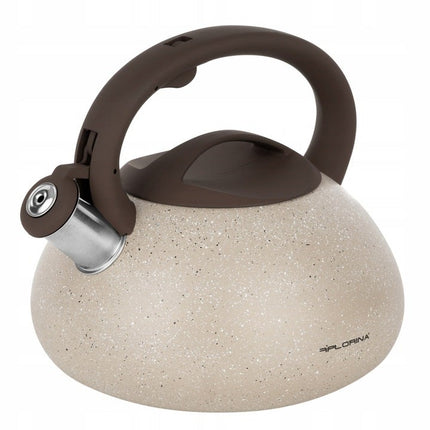 Florina Lava fluitketel RVS beige / bruin 2.5 Liter - ook geschikt voor inductie