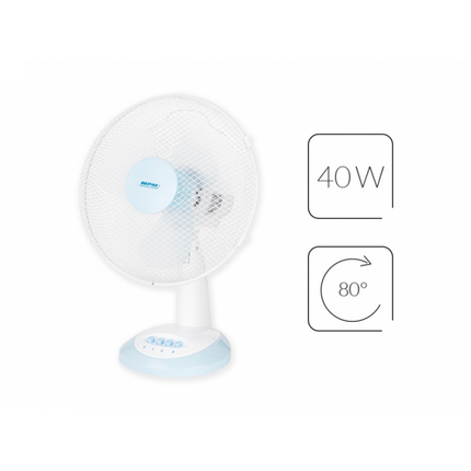 MPM Bureauventilator 240V MWP-16 wit-blauw