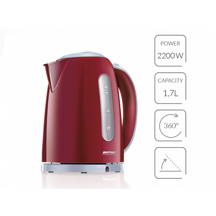 MPM snoerloze waterkoker 1,7l MCZ-85 / B2 rood