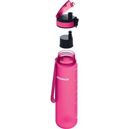 Aquaphor city waterfles met filter - drinkfles - filterfles 500ml met automatische klep roze