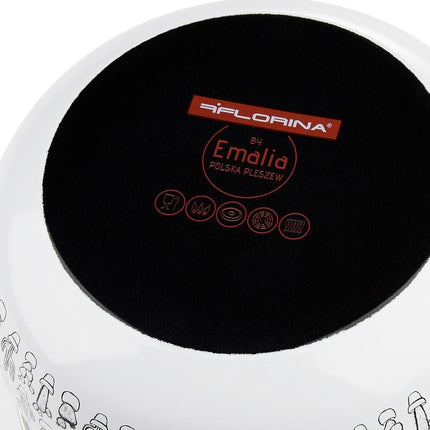 Emalia "Cactus" kookpan met deksel 22 cm 5.3L emaille wit