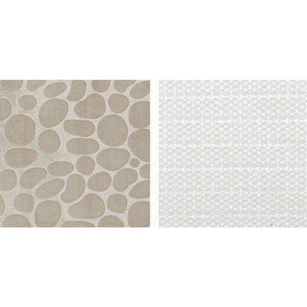 Homely luxe 3 delige badkamermatten set met antislip - toilet badkamer wc bril mat - TR-6 3D stone look crème
