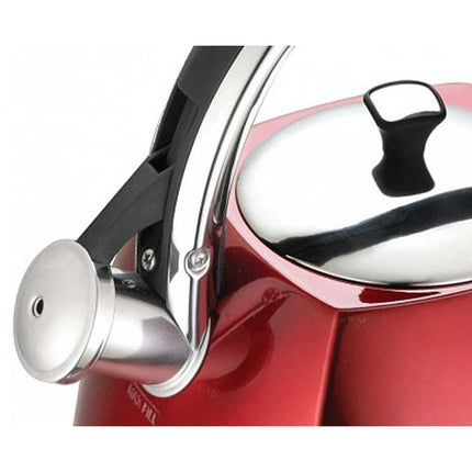 Klausberg KB-7258 fluitketel RVS metallic rood 3 Liter - ook geschikt voor inductie