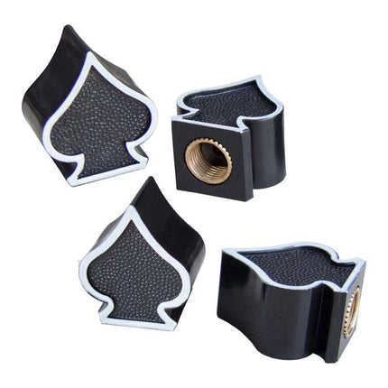 Simoni Racing ventieldoppen Black Spades Zwart/Wit 4 stuks