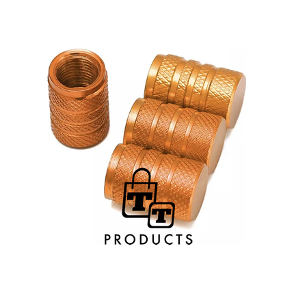 TT-products ventieldoppen 3-rings Orange aluminium 4 stuks oranje