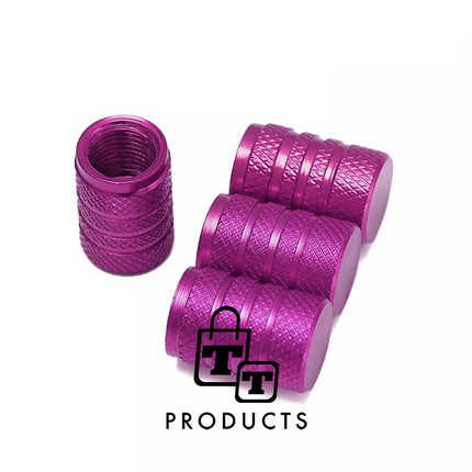 TT-products ventieldoppen 3-rings Purple aluminium 4 stuks paars