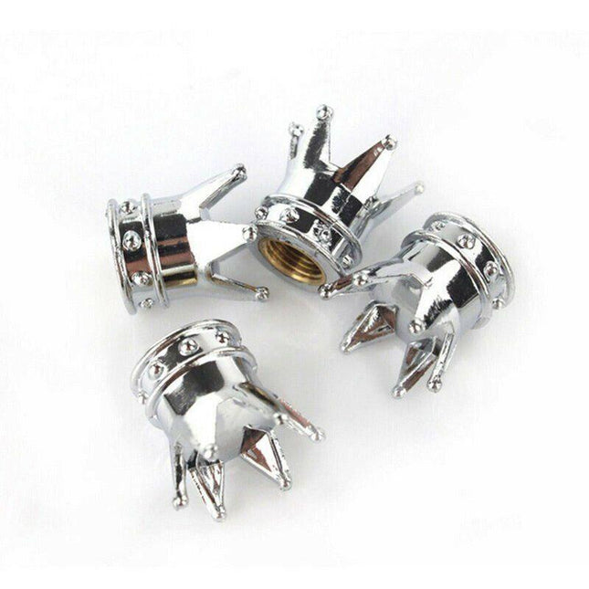 TT-products ventieldoppen Silver Crown zilver 4 stuks
