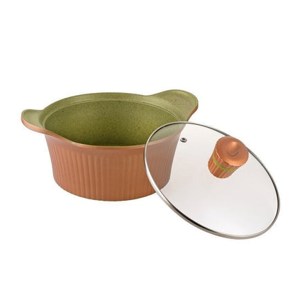 Florina Forest kookpan gegoten aluminium 28cm 6L koper / groen