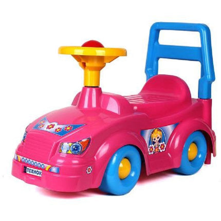 Ride-on TechnoK Prinsess loopauto met claxon en rugsteun - Roze - Kinderauto