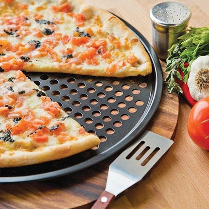 Klausberg pizzaplaat voor het maken van pizza / pizza bakvorm 33 x 1 cm zwart