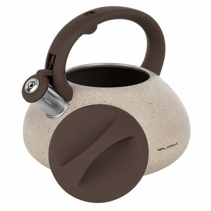 Florina Lava fluitketel RVS beige / bruin 2.5 Liter - ook geschikt voor inductie