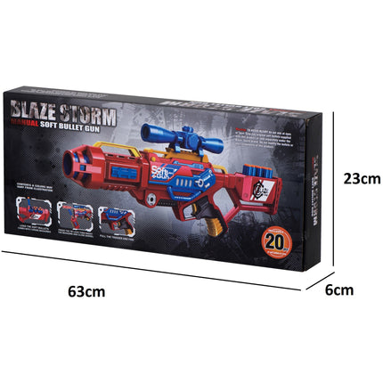 Blaze Storm schuim dart machinegeweer + 20 darts rood - speelgoed pistool - pistool