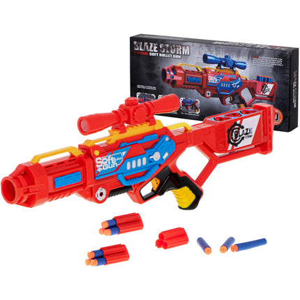 Blaze Storm schuim dart machinegeweer + 20 darts rood - speelgoed pistool - pistool