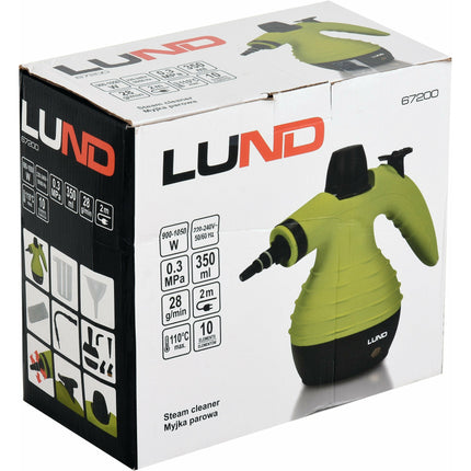 LUND professional hand stoomreiniger met 6 opzetstukken 1050W groen