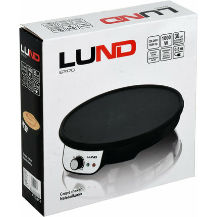 Lund professionele crêpe maker / pannenkoekmaker Ø 30 cm 1000W 67470 zwart