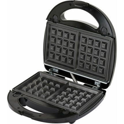 LUND professional 3 in 1 contactgrill, wafelijzer en tosti ijzer 760W - Zwart / zilver