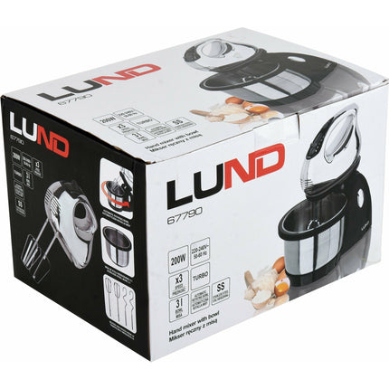 LUND Professional handmixer met 3L kom 200W RVS