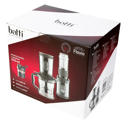 Botti Flavio 2 in 1 hakmolen en smoothie blender 500W grijs / zilver