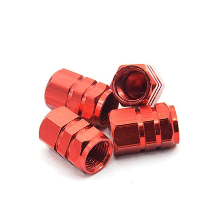 Lampa Hexagonal geanodiseerd aluminium ventieldopjes 4 stuks rood