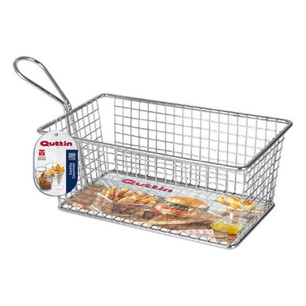 Quttin mand voor aperitieven rechthoekig 20 X 12 X 8 cm RVS