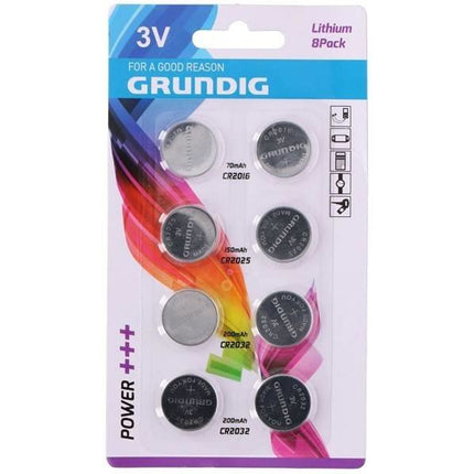 Grundig Knoopcelbatterijen lithium 8 stuks
