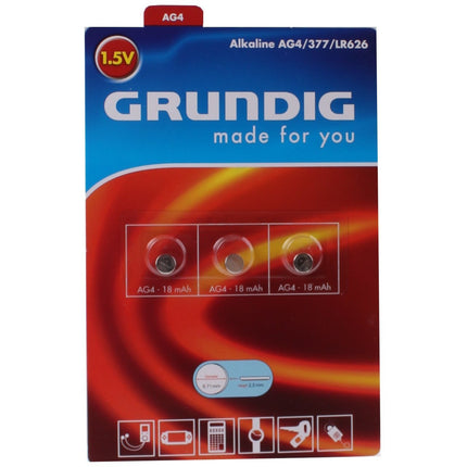 Grundig Knoopcelbatterijen AG4 3 stuks