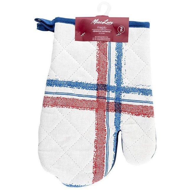 Miss Lucy Magdo ovenhandschoenen set van 2 stuks 18 x 25 cm wit
