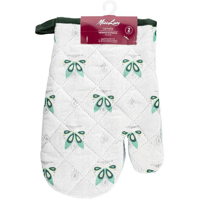 Miss Lucy Camelia ovenhandschoenen set van 2 stuks 18 x 25 cm wit