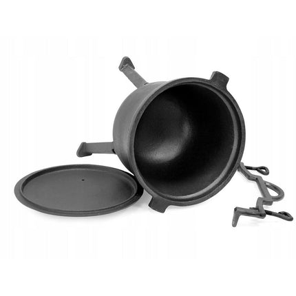 Meyerhoff grote outdoor Dutch oven gietijzeren pan/ heksenketel op hoge poot voor koken boven of op het kampvuur 15L
