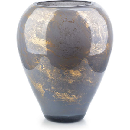 Van der Groff Christie vaas grijs marmer look glas 26 x 26 x 33 cm