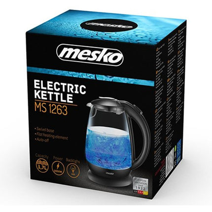 Mesko waterkoker met led 1,7L MS 1263 zwart