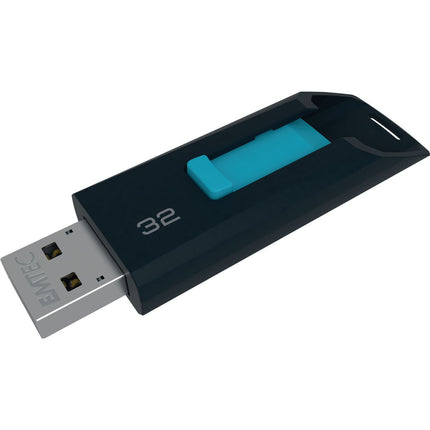 Emtec USB stick FlashDrive Slide USB 2.0 32GB Zwart/Blauw