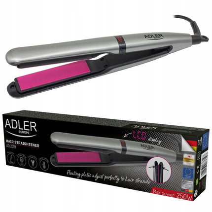 Adler keramische stijltang 250W AD 2319 zilver / paars