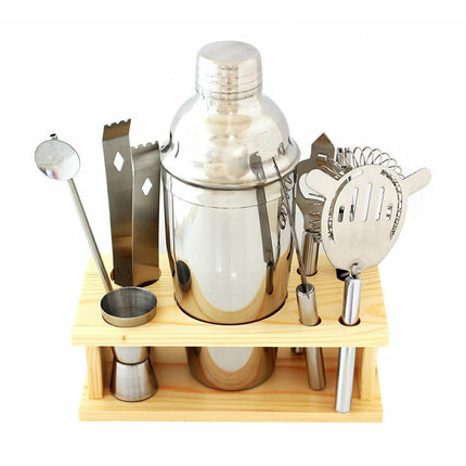 Luxe cocktail shaker set 9 delig RVS