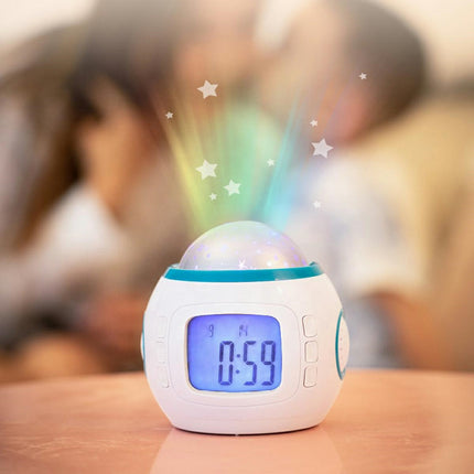 Night sky sterrenprojector wekker met 10 melodieën