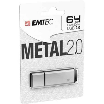 Emtec USB stick FlashDrive 64GB Metal 2.0 zilver