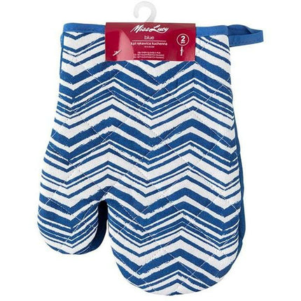 Miss Lucy Blue ovenhandschoenen set van 2 stuks 18 x 25 cm