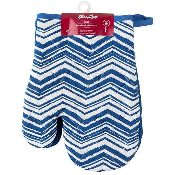 Miss Lucy Blue ovenhandschoenen set van 2 stuks 18 x 25 cm
