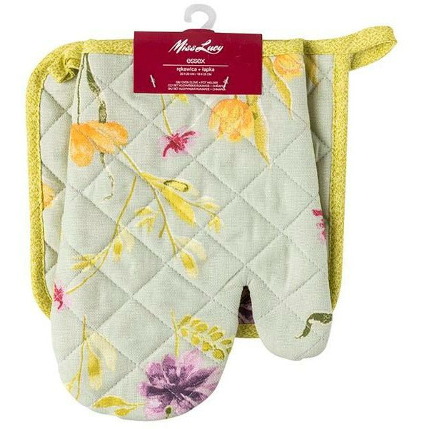 Miss Lucy Essex ovenhandschoen en pan lap set van 2 stuks 18 x 25 cm