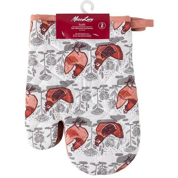 Miss Lucy Kurki ovenhandschoenen set van 2 stuks 18 x 25 cm