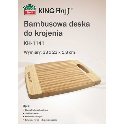 Kinghoff KH-1141 bamboe snijplank 33 cm x 23 cm x 1.8cm