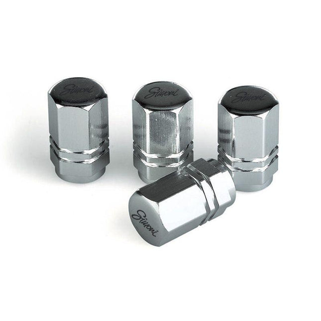 Simoni Racing ventieldoppen Exagonal Chroom 4 stuks