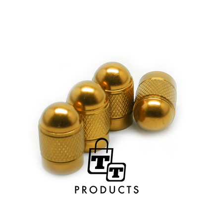 TT-products ventieldoppen Gold Bullets aluminium 4 stuks goud
